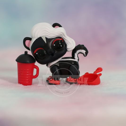 Black Stripe SKUNK Color Changer LOL Surprise Pets Eye Spy Series Glam Club (?-085)