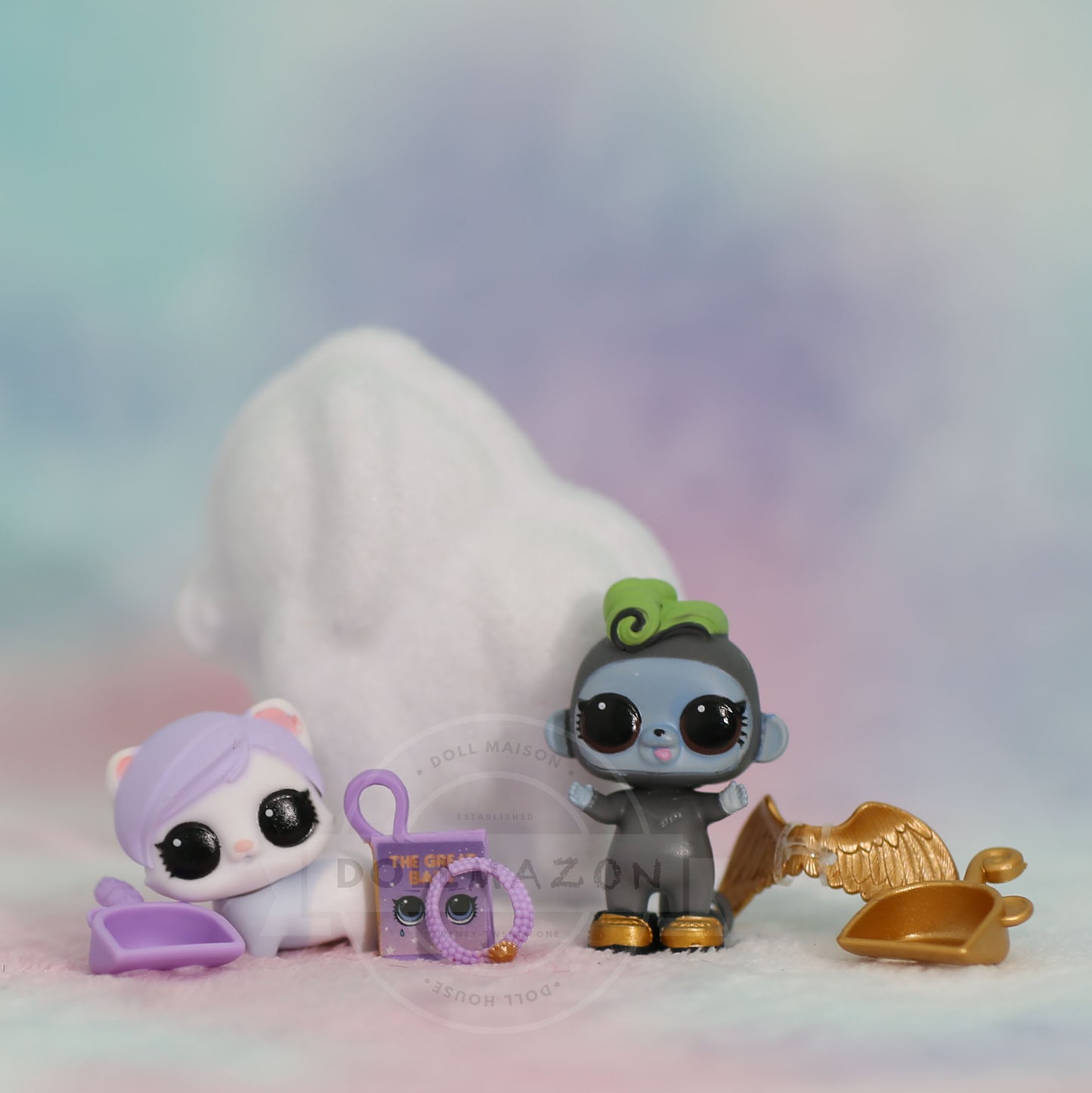 The Great Ferret and Bhaddie Monkey LOL Surprise Fuzzy Pets Glam Club (M-046, M-67)