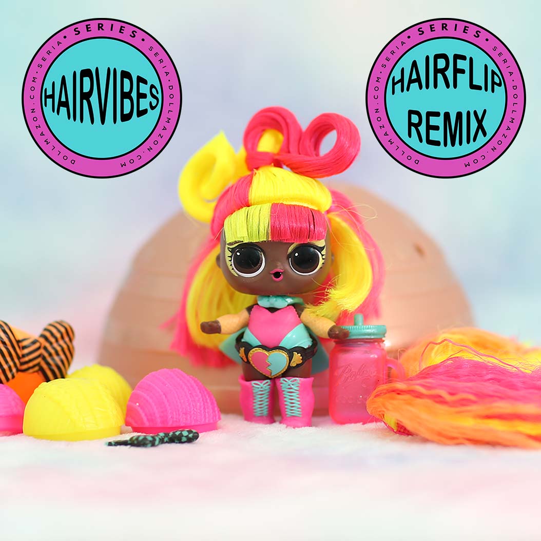 The L.O.L. Surprise! LOL Doll line has a series called #Hairvibes.  In December of 2019, the series was released. The dolls have velcro on the tops of their heads, their hair may be changed.